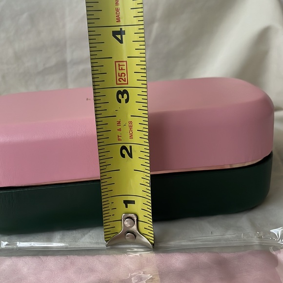 KATE SPADE PINK AND GREEN LEATHER EYE GLASS CASE - Picture 5 of 5